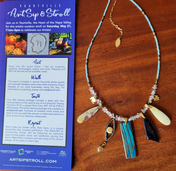 MAY 2022: NK Jewelry Designs selected to be a vendor: 10th Yountville Art Sip & Stroll 🎨🍷