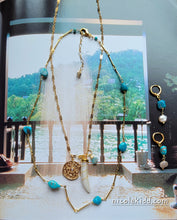 Load image into Gallery viewer, Kläre: Turquoise Nuggets on Gold bar
