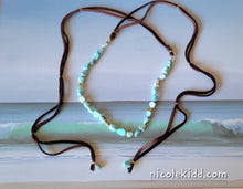 Load image into Gallery viewer, Atlantis: Larimar nuggets on Leather (Dual length)
