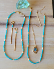 Load image into Gallery viewer, 🧿 Bermuda Amazonite & Fire Agate with Larimar  🧿