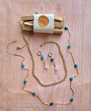 Load image into Gallery viewer, Kläre: Turquoise Nuggets on Gold bar