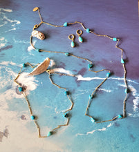 Load image into Gallery viewer, Kläre: Turquoise Nuggets on Gold bar