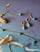 Load image into Gallery viewer, Kläre: Turquoise Nuggets on Gold bar