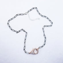 Load image into Gallery viewer, Rosegold Micro Pavé CZs Lobster on Antique Paperclip