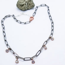 Load image into Gallery viewer, Antique Silver Paperclip with Rosegold Clasp