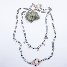 Load image into Gallery viewer, Antique Silver Paperclip with Rosegold Clasp