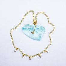 Load image into Gallery viewer, Gold Paperclip with CZ charms