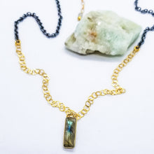 Load image into Gallery viewer, Mixed Metal with Labradorite Free Forms (Gold & Oxi Silver)