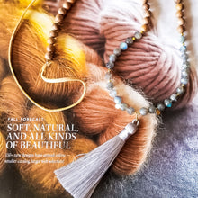 Load image into Gallery viewer, Transformation: Labradorite Sandalwood Mala (Deer Leather)
