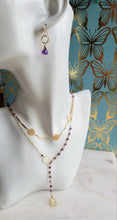 Load image into Gallery viewer, Amethyst Delicacies on Gold (Lariat Minimalist Purple💜 Aquarius)