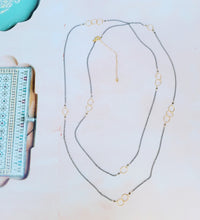 Load image into Gallery viewer, Bella Classico: Gold Circles on Oxi Silver Chain (long)