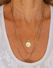 Load image into Gallery viewer, Bella Classico: Gold Circles on Oxi Silver Chain (long)