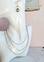 Load image into Gallery viewer, Bella Classico: Gold Circles on Oxi Silver Chain (long)