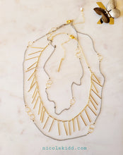 Load image into Gallery viewer, Bella Classico: Gold Circles on Oxi Silver Chain (long)