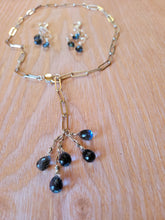 Load image into Gallery viewer, Blue Cascade: Modern Silver Paperclip with Blue Quartz