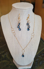 Load image into Gallery viewer, Hoop Gem Classico: Gold Circles on Gold with Moonstone (Blue Topaz)