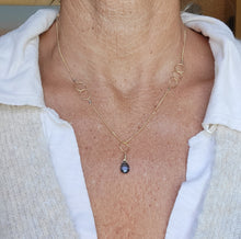 Load image into Gallery viewer, Hoop Gem Classico: Gold Circles on Gold with Moonstone (Blue Topaz)