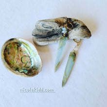 Load image into Gallery viewer, Lemuria: Blue Aquatine Calcite Daggers (Blue & gold)