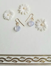 Load image into Gallery viewer, Heart ❤ Beauty: Pale Blue Chalcedony on Gold (Valentine's)