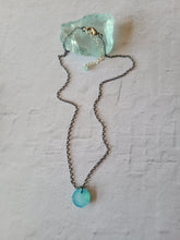 Load image into Gallery viewer, Chalcedony Disk (Gold, Silver, Blue)