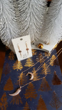 Load image into Gallery viewer, Crecsent Moon & Micro-Pavé Tusk Duo (Layering Magic: Rosegold, Gold, Silver)