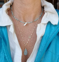 Load image into Gallery viewer, Sky-blue Reveries: Opal Accent Chalcedony (Gold, Silver, Blue)