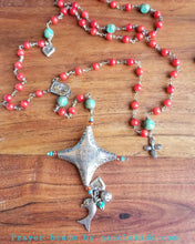 Load image into Gallery viewer, Radiate your Inner Madonna❤🙏📿: Coral Hill Tribes Rosary (Red & Silver)