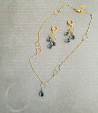 Load image into Gallery viewer, Hoop Gem Classico: Gold Circles on Gold with Moonstone (Blue Topaz)