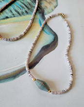 Load image into Gallery viewer, Beach Treasures III: Java Glass Chokers π§ββοΈπ (Coral Pink, Pistaccio Gree and Turquoise Blue Java Glass)