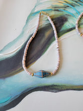 Load image into Gallery viewer, Beach Treasures III: Java Glass Chokers π§ββοΈπ (Coral Pink, Pistaccio Gree and Turquoise Blue Java Glass)
