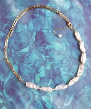 Load image into Gallery viewer, π Modern Biwa Keshi Pearl π¦ͺ Chain (Gold Box Chain)