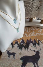 Load image into Gallery viewer, Aqua blue quartz geometry on gold (+ London Blue)