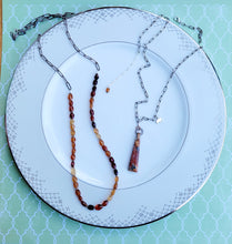 Load image into Gallery viewer, Maligano Jasper Triangle on Antique Silver Paperclip