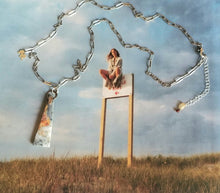 Load image into Gallery viewer, Maligano Jasper Triangle on Antique Silver Paperclip