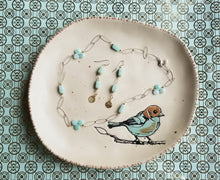 Load image into Gallery viewer, Irish Spring🍀: Mint Nuggets on Silver Marquise (Green amazonite & gold dragonflies)