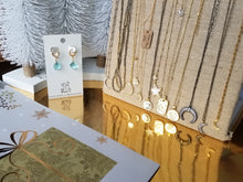 Load image into Gallery viewer, Moon Phases & Starry Sky with Moon Tag (Gold CZ Stars)