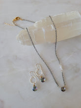 Load image into Gallery viewer, Alaskan Ice: Mystic Topaz Lariat with Herkimer Diamonds