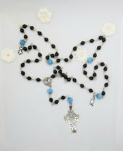 Load image into Gallery viewer, Radiate your Inner Madonna❤🙏📿: Celtic ROSE Night Sky Rosary (Pink, Silver & Peacock)