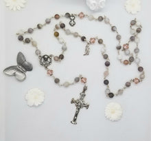 Load image into Gallery viewer, Radiate your Inner Madonna❤🙏📿: Peace Rosary (Gray & Pink & Silver)