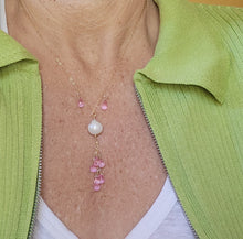 Load image into Gallery viewer, Pink Topaz on Baroque Pearl