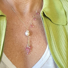 Load image into Gallery viewer, Pink Topaz on Baroque Pearl