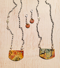 Load image into Gallery viewer, Red Creek Jasper Bib on Antique Silver (LONG chain) π