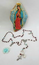 Load image into Gallery viewer, Radiate your Inner Madonna🙏📿: GARNET RAFAELA Ƹ̵̡Ӝ̵̨̄Ʒ Rosary (Red, Silver & Blue)