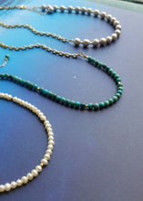 Load image into Gallery viewer, Summer Gold Lore (Turquoise & White & Silver Freshwater Pearls 🦪)