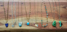 Load image into Gallery viewer, Fluorite nuggets on gold (Blue & Green)