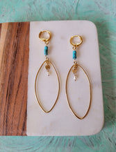 Load image into Gallery viewer, Summer Marquise (Turquoise & Pearls & Shells)