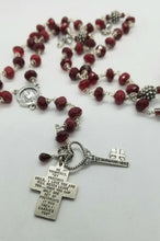 Load image into Gallery viewer, Radiate your Inner Madonna🙏📿: VIDA & Footprints 👣 in the Sand Rosary (Red & Silver)