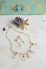 Load image into Gallery viewer, Amethyst Triangles on Gold (Purple💜 Aquarius ♒️)