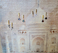 Load image into Gallery viewer, Gemstone Gold Bar Stud Earrings