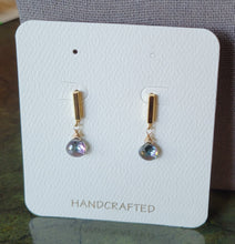 Load image into Gallery viewer, Gemstone Gold Bar Stud Earrings